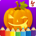 Kids coloring book halloween আইকন