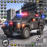 voiture simulateur police jeu icône