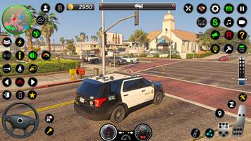 पुलिस कार ड्राइविंग कार खेल 3d पोस्टर