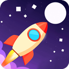 Radial Rocket go - rise up into space-icoon