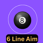 6 Long Line Aim Pool For 8Ball آئیکن