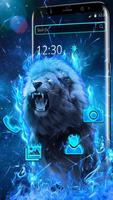 Roaring lion flame theme Affiche