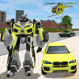 Green Robot Car Transformer Futuristic Supercar