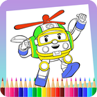 Livre de coloriage robot icône