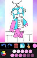 Robot coloring book poster