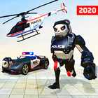Grand police robot transform simulator icône