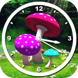 3D Mushroom Clock Live Wallpaper