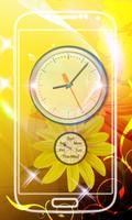 Leaves Analog Clock Live Wallp poster