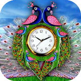 Peacock Clock Live Wallpaper ไอคอน