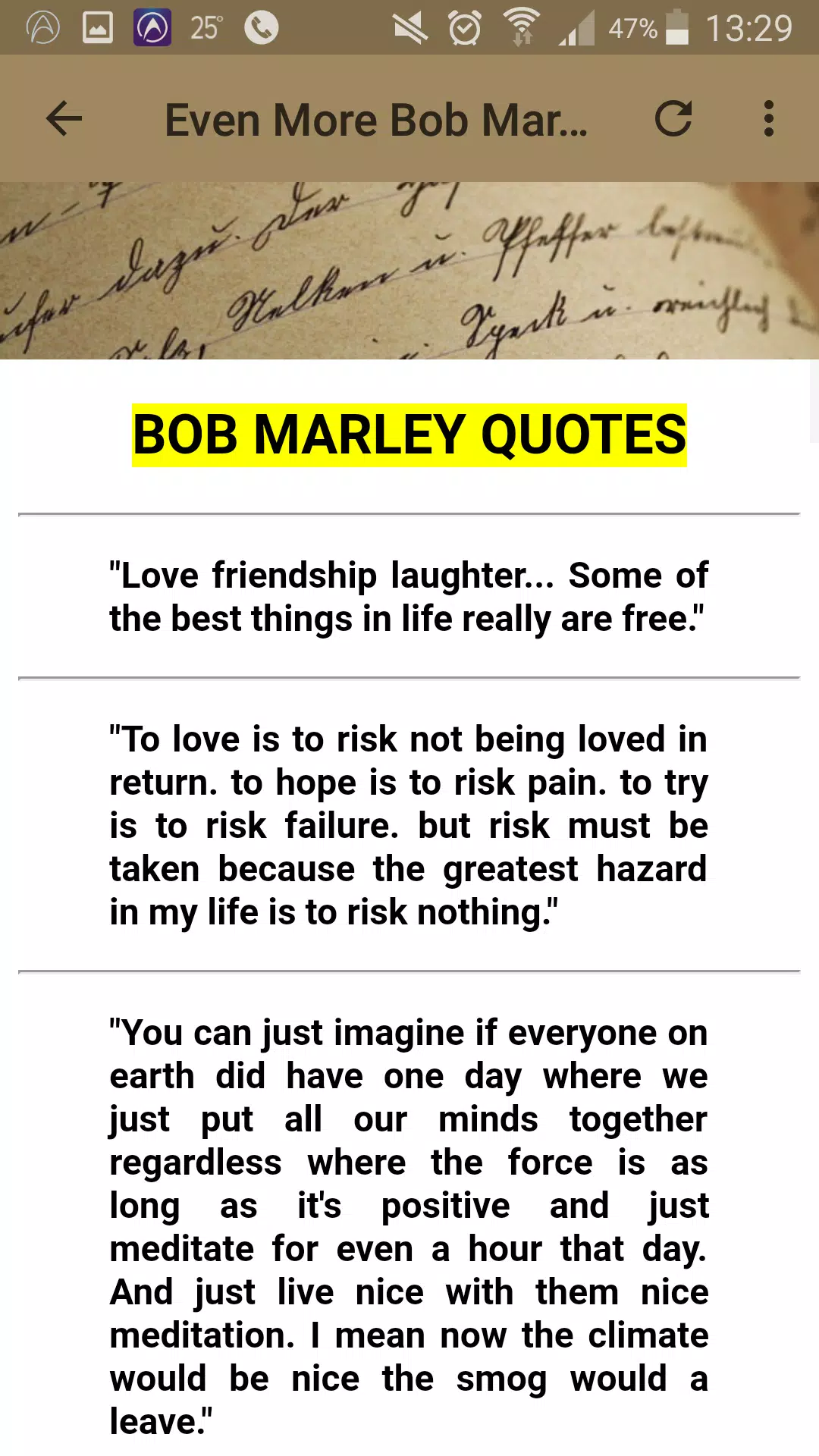 BOB MARLEY Quotes Songs Lyrics APK for Android Download