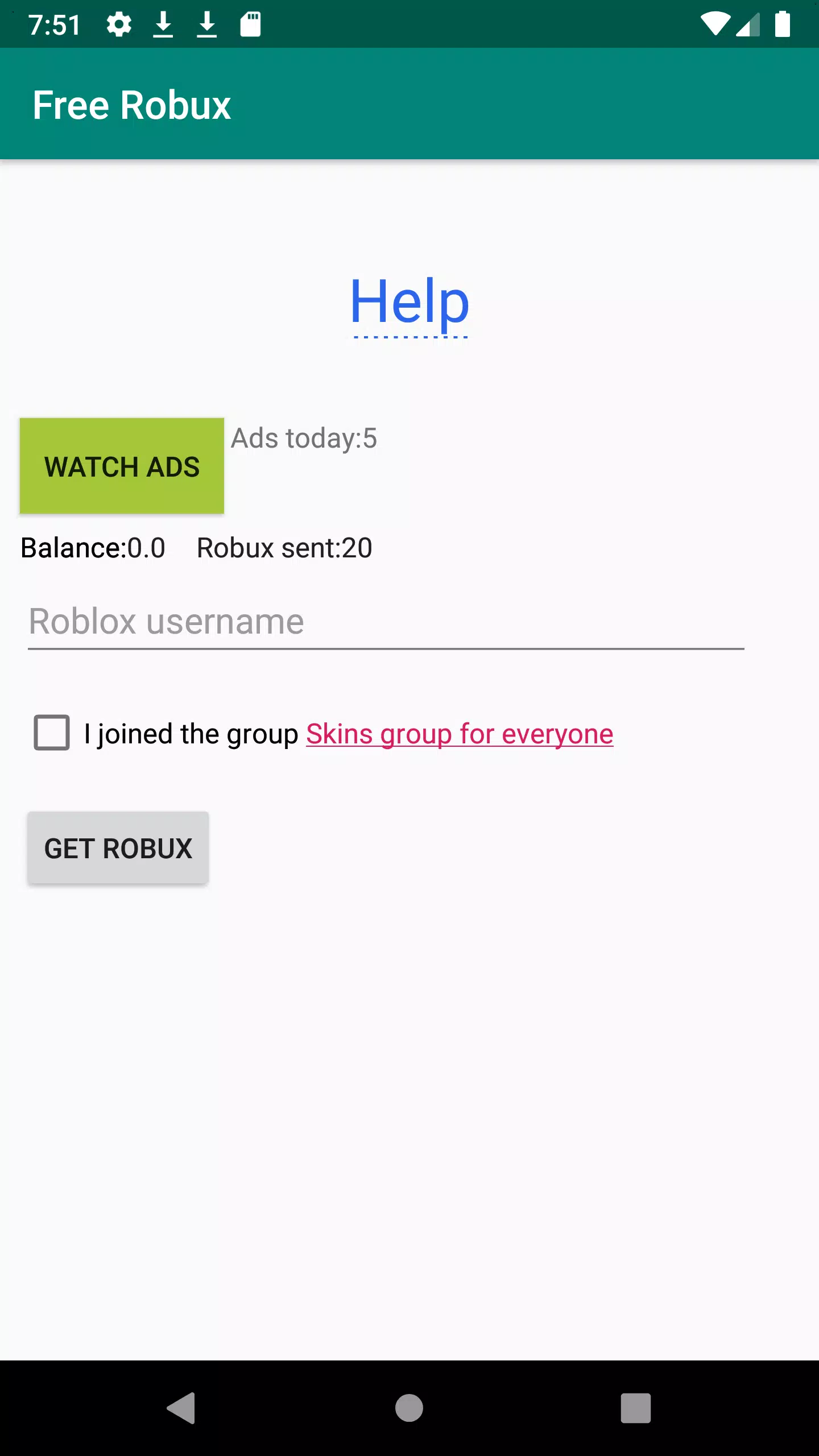 Robux help