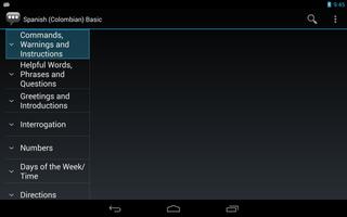 Spanish-Colombia Basic Phrases capture d'écran 3