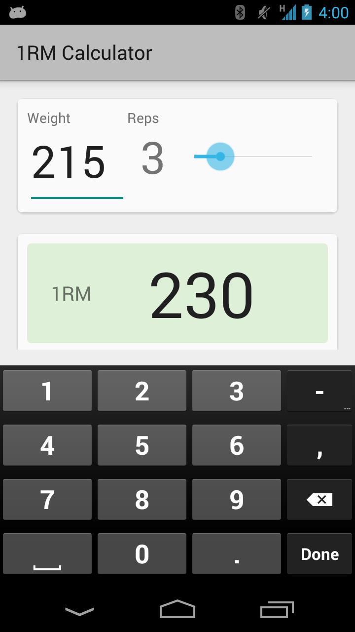 Descarga de APK de One Rep Max Calculator para Android