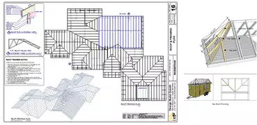 Disegno di incorniciatura del tetto