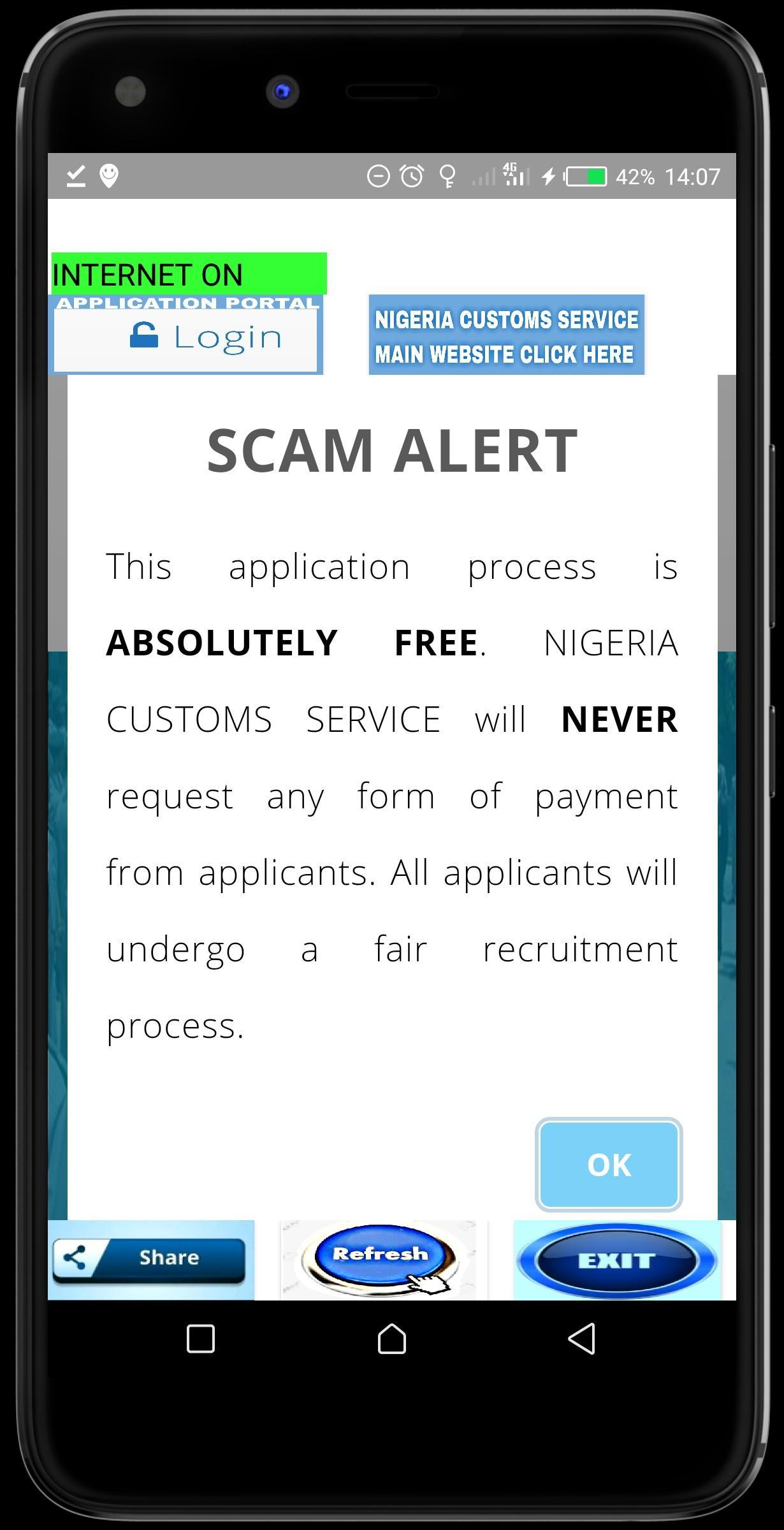 Nigeria Customs Service And Recruitment Portal App For Android Apk Download