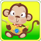 Monkey Rolling Bananas Kong icône