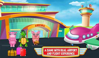 Airport Activities Adventures Airplane Travel Game الملصق