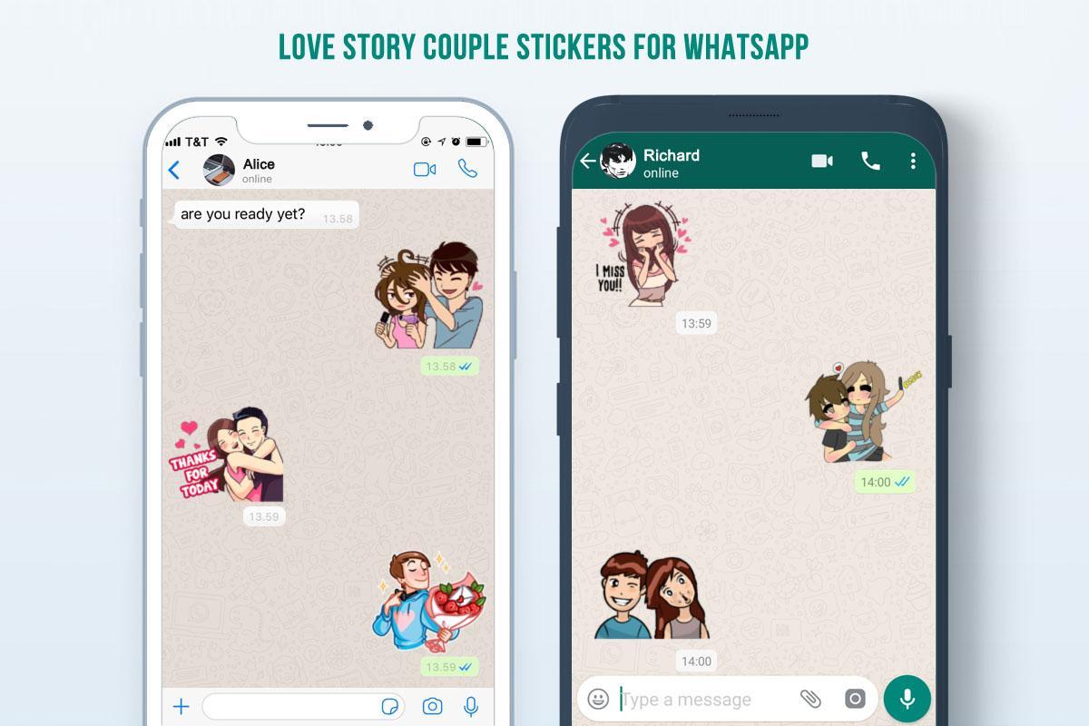 Love Couple Sticker for WhatsApp - WAStickerApps постер.