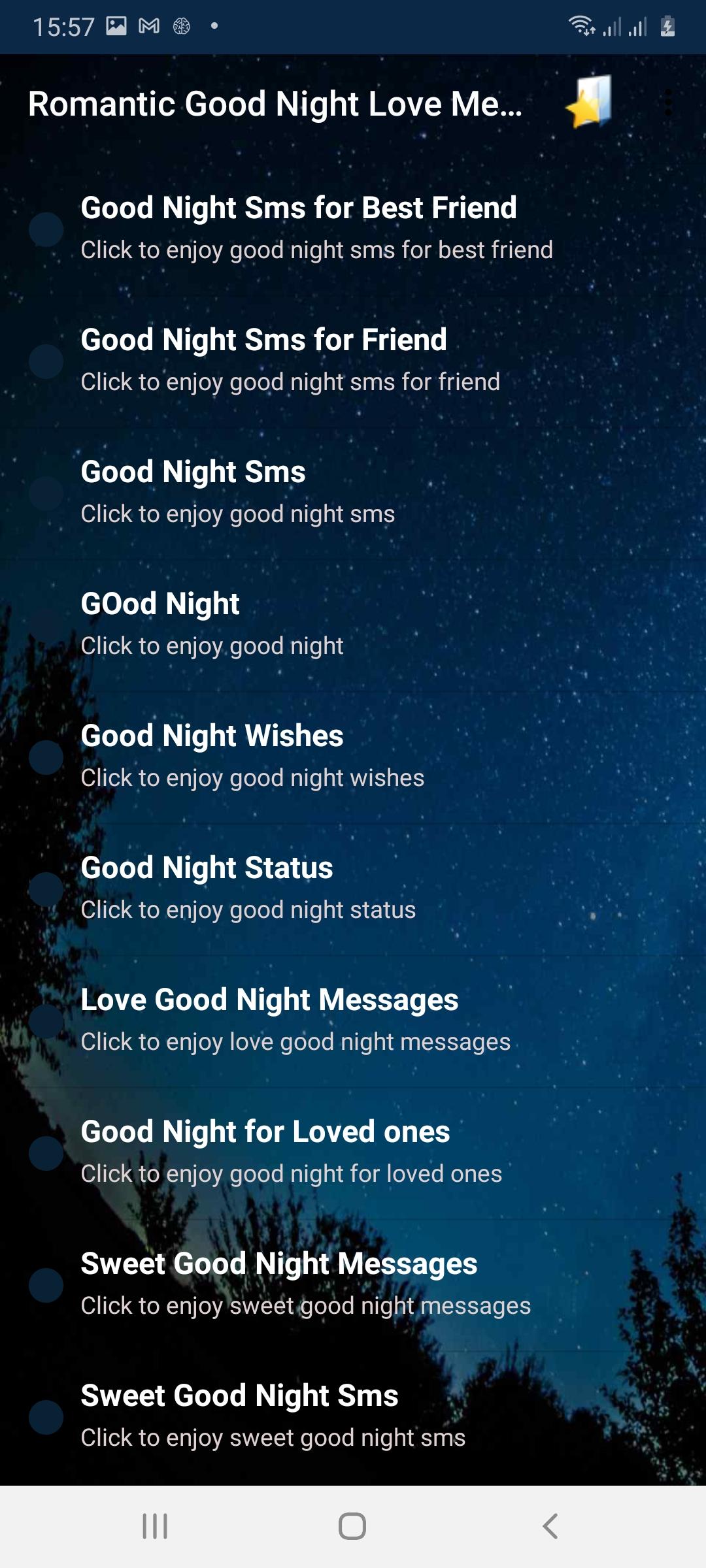 Messages romantic love good night Good Night