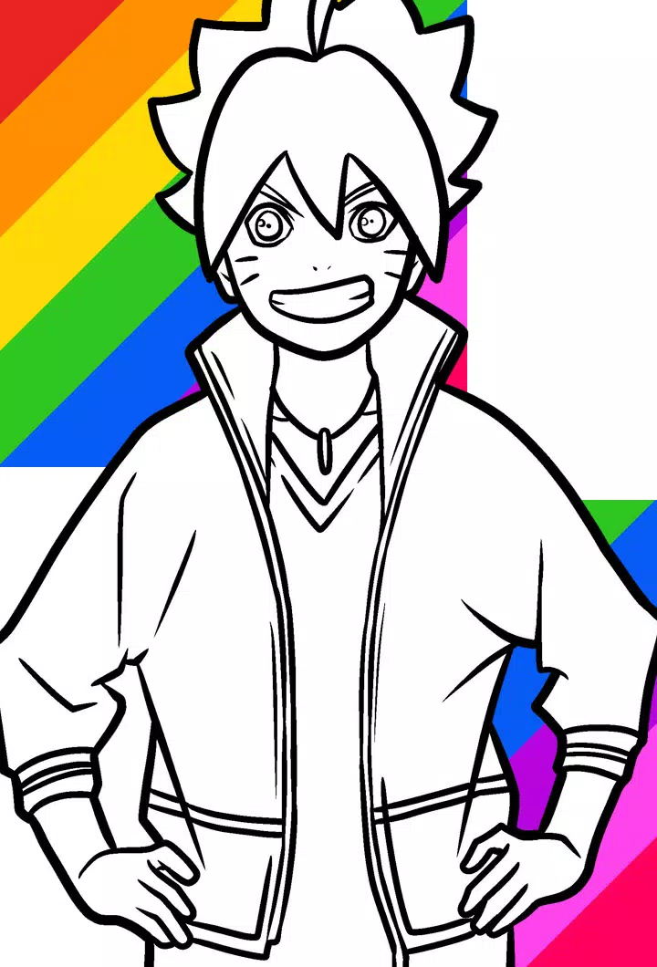 boruto is smiling Coloring Page - Anime Coloring Pages