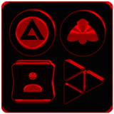 Black and Red Icon Pack icône