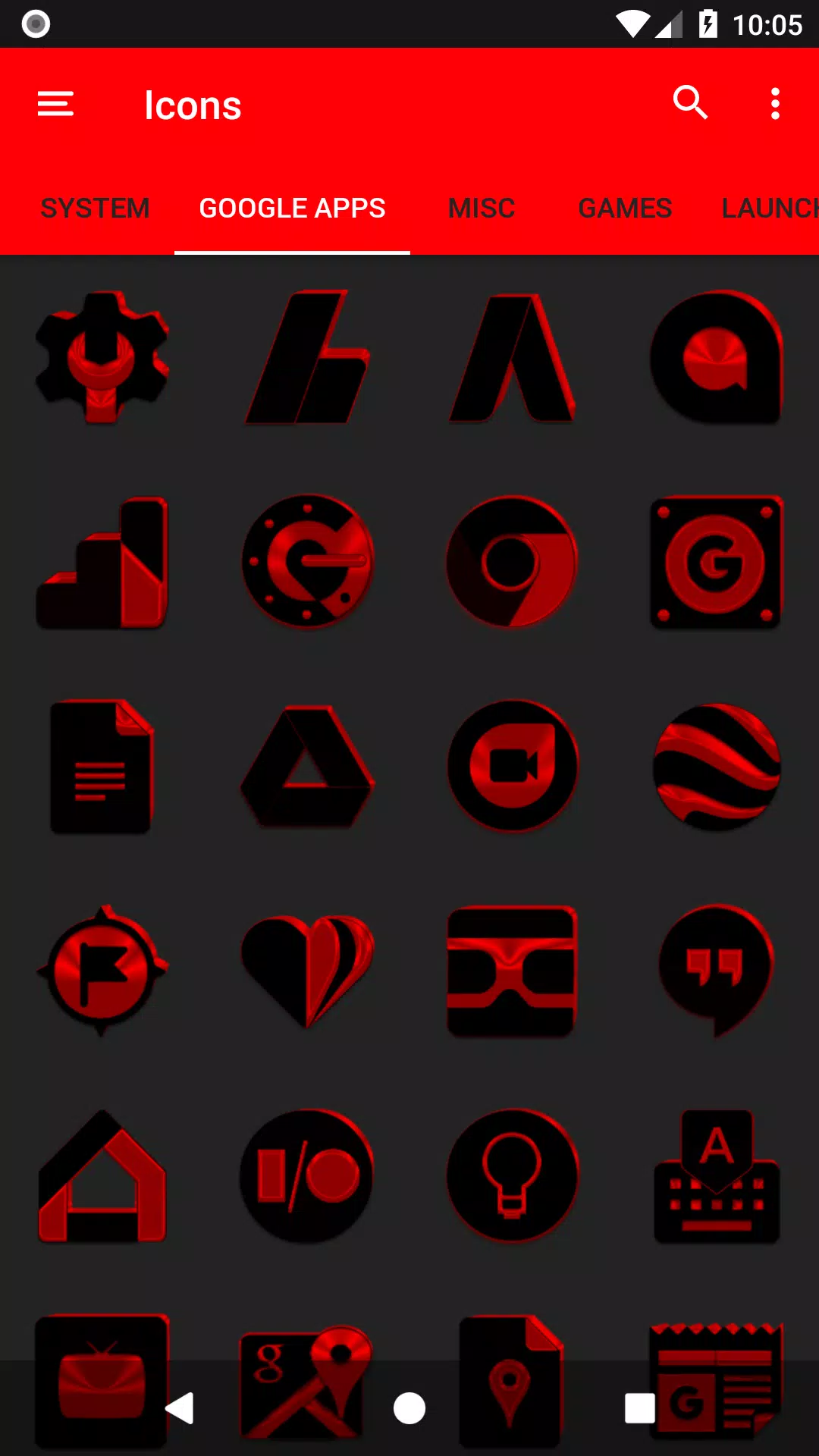 Black and Red Icon Pack APK for