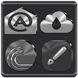 Black, Silver & Grey Icon Pack icono