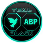 Flat Black and Teal Icon Pack icône
