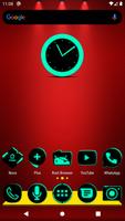 Flat Black and Teal Icon Pack Affiche