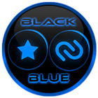 Flat Black and Blue Icon Pack icône