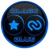 Flat Black and Blue Icon Pack APK