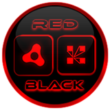 Flat Black and Red Icon Pack APK