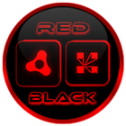 Flat Black and Red Icon Pack icône