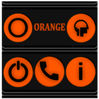 Orange and Black Icon Pack icône