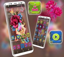 Rose Butterfly Launcher Theme imagem de tela 1