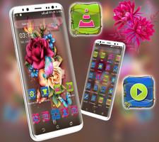 Rose Butterfly Launcher Theme syot layar 1