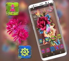 Rose Butterfly Launcher Theme ảnh chụp màn hình 2
