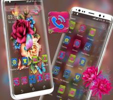 برنامه‌نما Rose Butterfly Launcher Theme عکس از صفحه