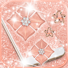 Rosegold diamond Live Wallpaper Theme icône