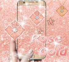 Rosegold diamond Live Wallpaper Theme capture d'écran 1