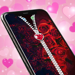 Rose gold lock screen zipper icon