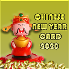 Chinese new year cards in gold icon