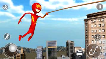 Rope Hero Crime City - Flash Stickman Speed Hero capture d'écran 3