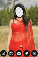 Women Transparent Saree Photo Editor Affiche