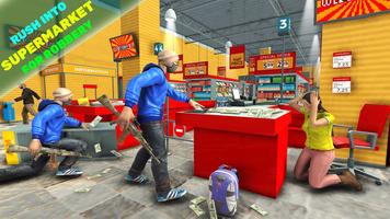 Grand Supermarket Robbery - City Crime Game পোস্টার