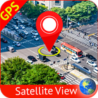 現場直播 衛星 視圖 地圖 和 全球定位系統 駕駛 導航 圖標