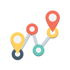 Route planer, gps, map icon