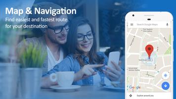 Nawigacja i lokalizacja głosowa nawigacji GPS plakat