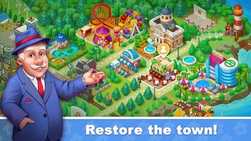 Town Blast: City Restoration - Match 3 Puzzle Game Poster