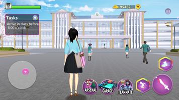 Anime lycée filles 3D Affiche